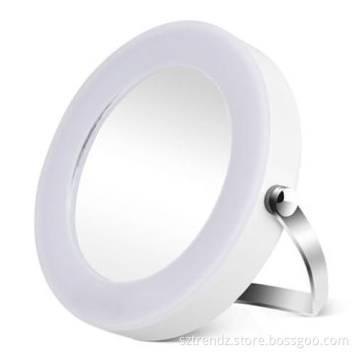 Portable lighted makeup mirror, built-in LED, 3 times magnifying, 360° rotatable